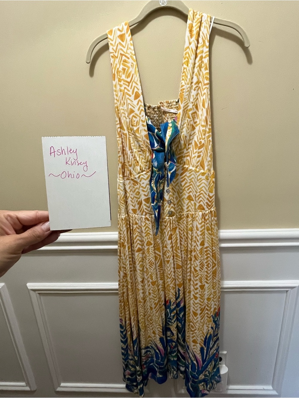 Free People hot house tropical dress with bandeau
